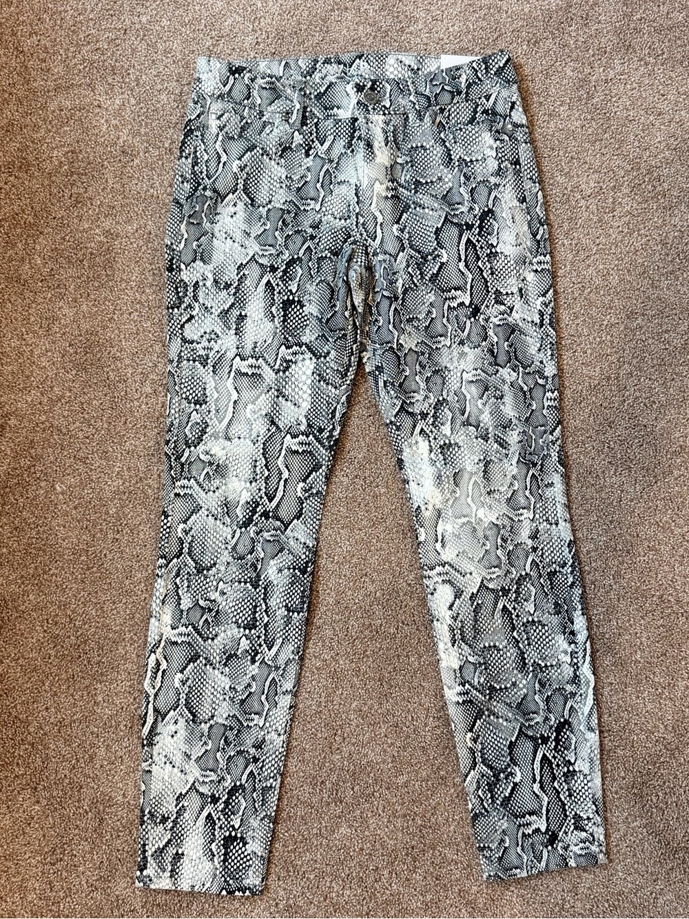 White House Black Market- Black & White Snake Print Skinny Ankle Jeans